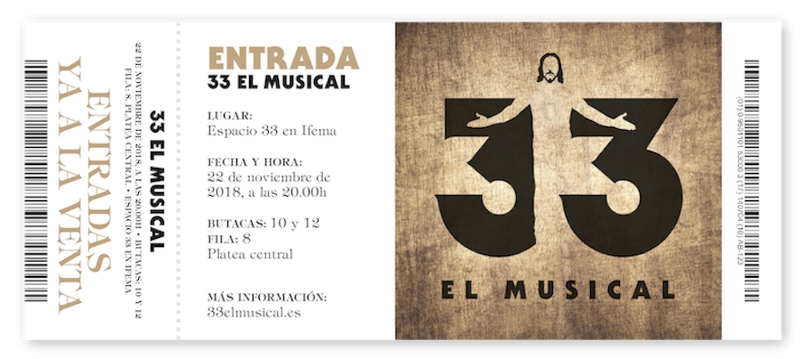 Promoción especial en la venta de entradas para ver en Madrid '33 El Musical', el gran espectáculo sobre la vida de Jesús
