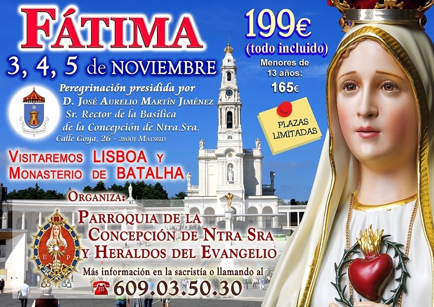 La basílica de la Concepción peregrina a Fátima