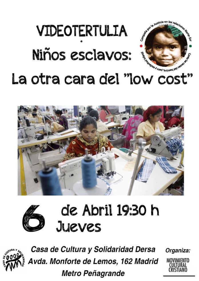 El Movimiento Cultural Cristiano organiza una video tertulia sobre los niños esclavos