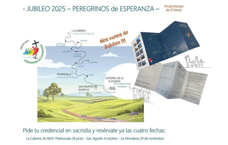 El Arciprestazgo de El Molar propone cuatro encuentros para ganar el Jubileo 2025: La Cabrera, Pedrezuela, San Agustín de Guadalix y la catedral de la Almudena