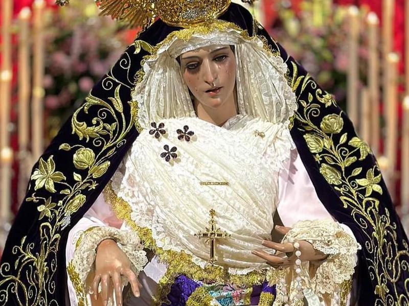 Actos con motivo del XXV aniversario de la bendición María Santísima del Dulce Nombre en su Soledad: rosario vespertino, misa estacional y procesión extraordinaria