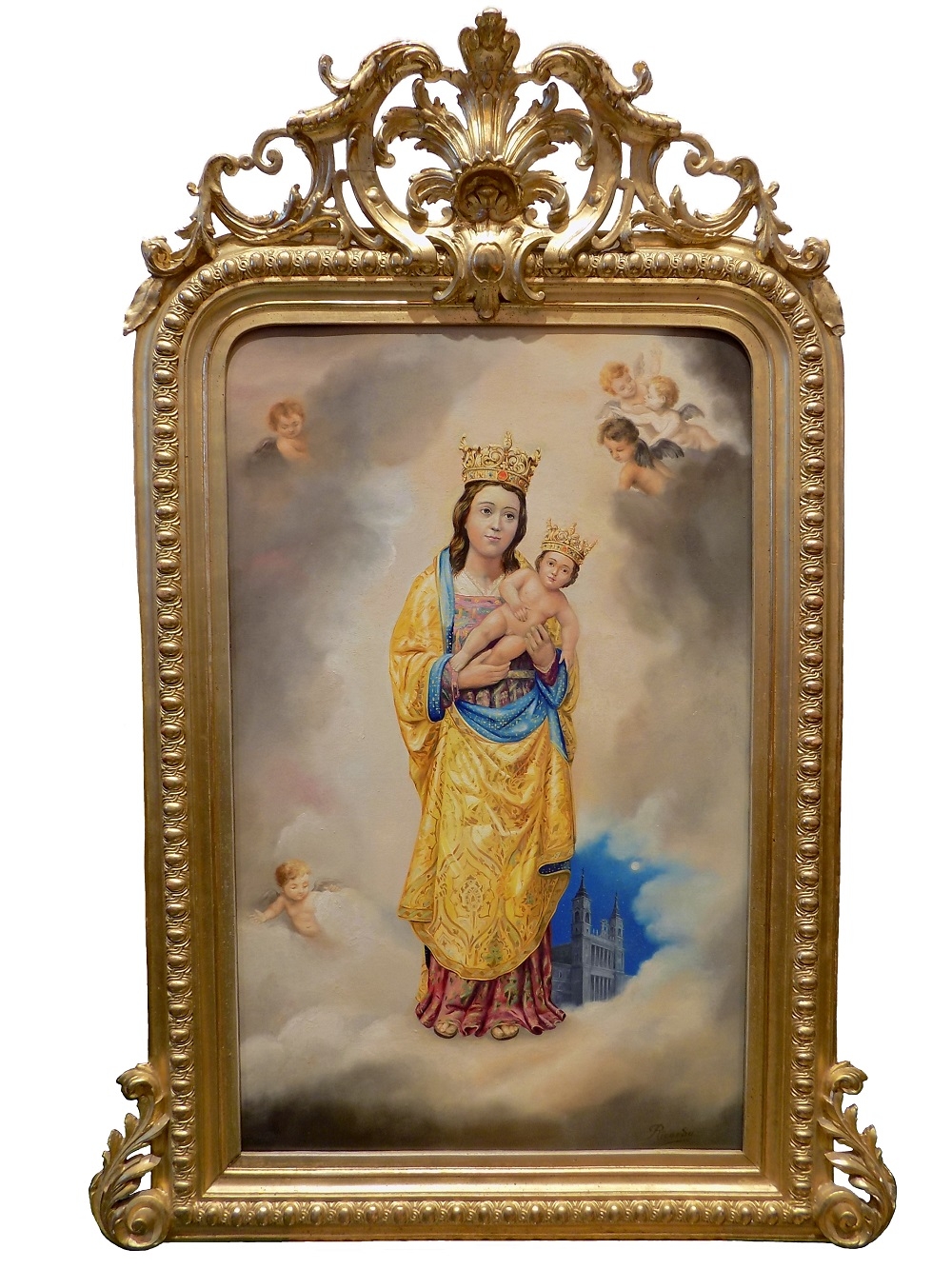 El pintor Ricardo Sánchez-Pardo Roldán dona a la catedral un cuadro de la Virgen de la Almudena