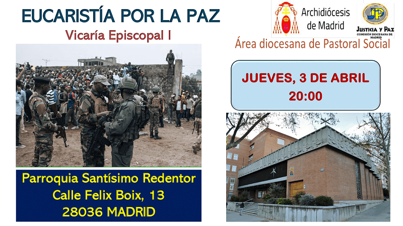 La parroquia Santísimo Redentor acoge la Eucaristía por la Paz del mes de abril