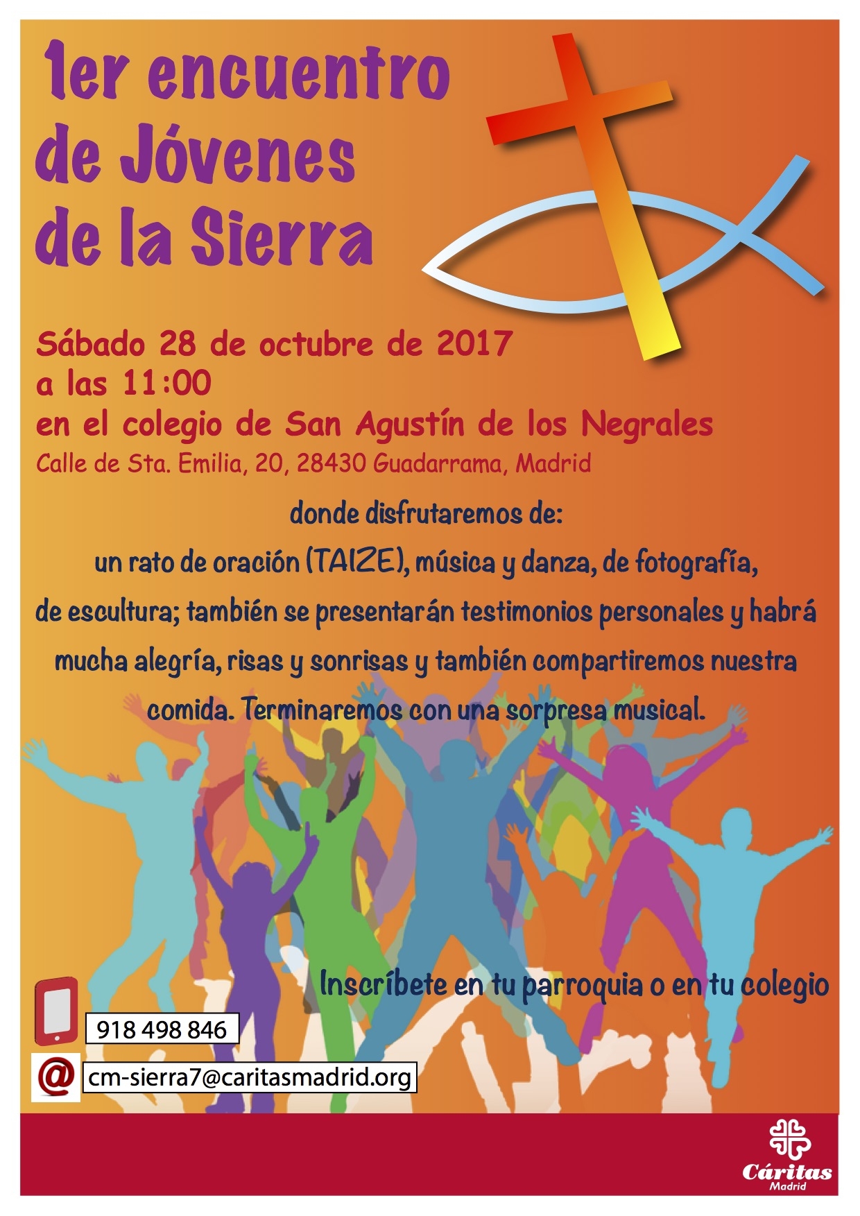 Cáritas celebra en el colegio San Agustín de Los Negrales el primer encuentro de jóvenes de la sierra