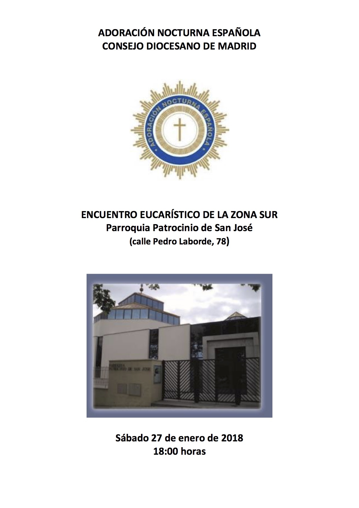 Patrocinio de San José acoge el encuentro eucarístico de la zona sur organizado por la Adoración Nocturna