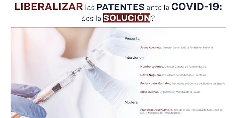 La Fundación Pablo VI programa un debate sobre la liberalización de patentes COVID-19