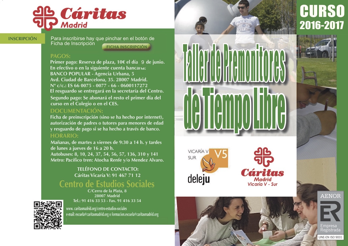 La Vicaría V ofrece a los jóvenes un curso de Premonitores de Tiempo Libre