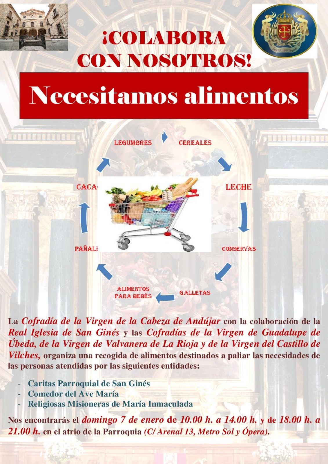 San Ginés organiza una campaña de recogida de alimentos