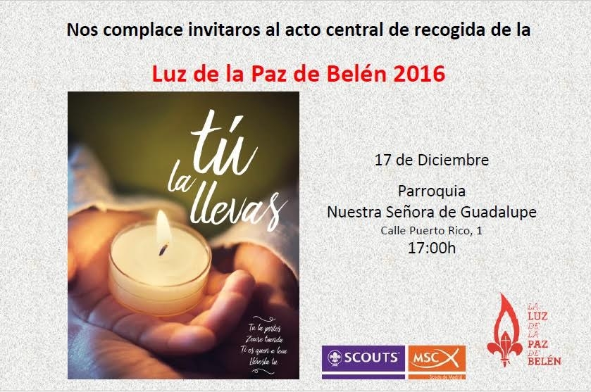 La Luz de la Paz de Belén llega a la parroquia Nuestra Señora de Guadalupe