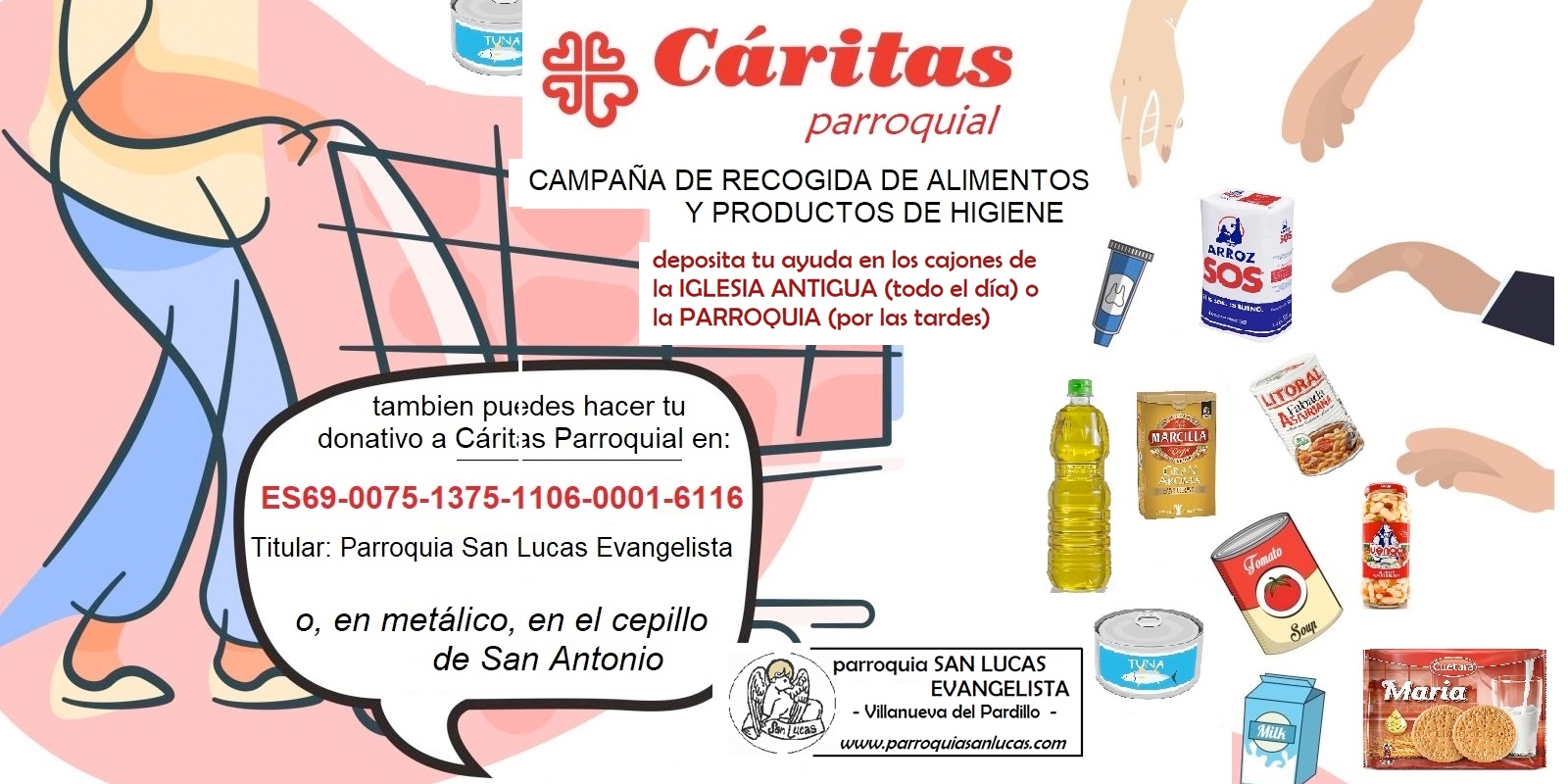 San Lucas Evangelista de Villanueva del Pardillo lanza una campaña a beneficio de Cáritas