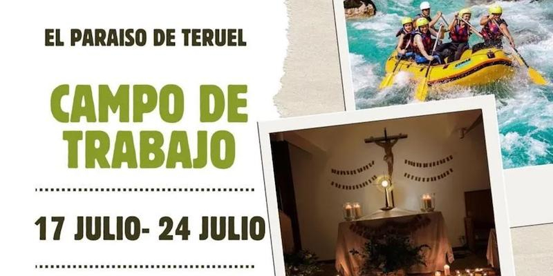 Santa Genoveva realiza su campo de trabajo para jóvenes en El Paraíso, de Teruel