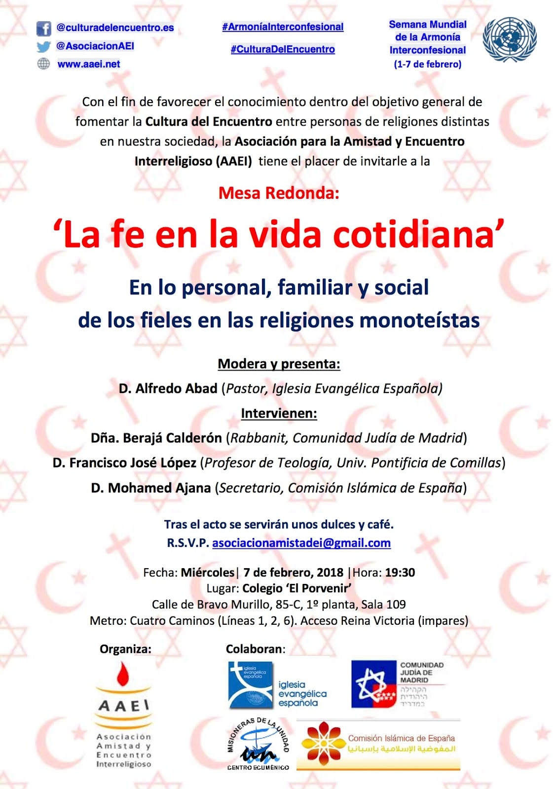 La Semana Mundial de la Armonía Interconfesional aborda 'La fe en la vida cotidiana'