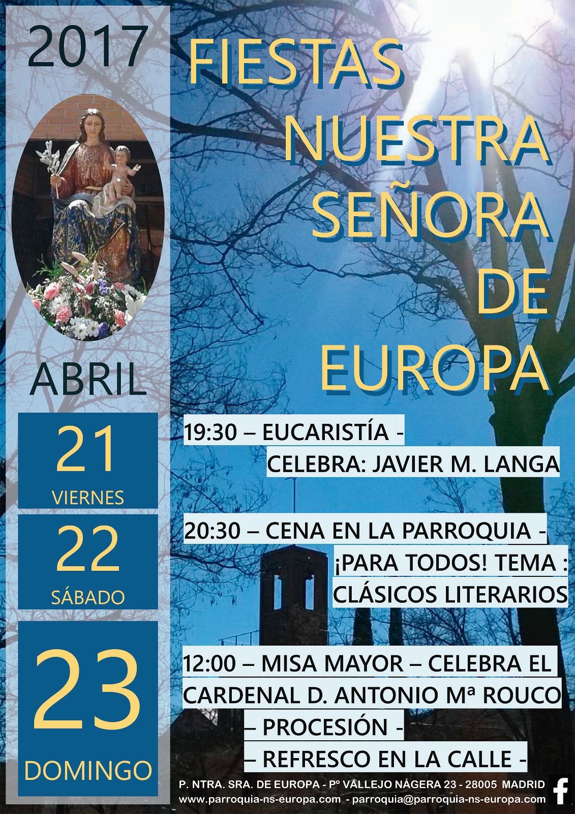 Nuestra Señora de Europa celebra este fin de semana su fiesta titular