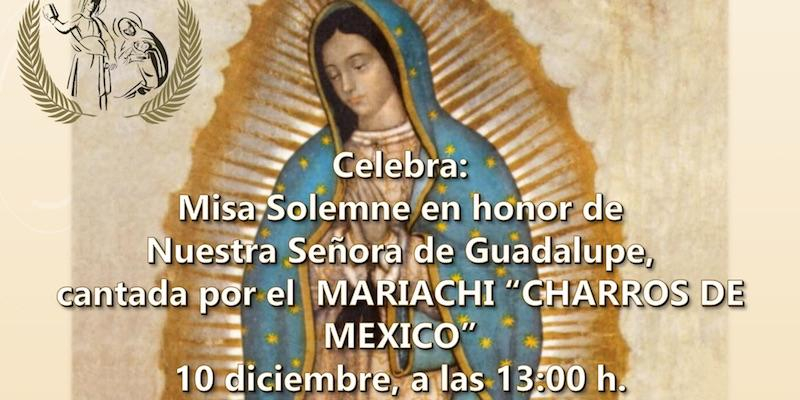 El mariachi 'Charros de México' anima en Santas Perpetua y Felicidad la Misa solemne en honor a la Virgen de Guadalupe