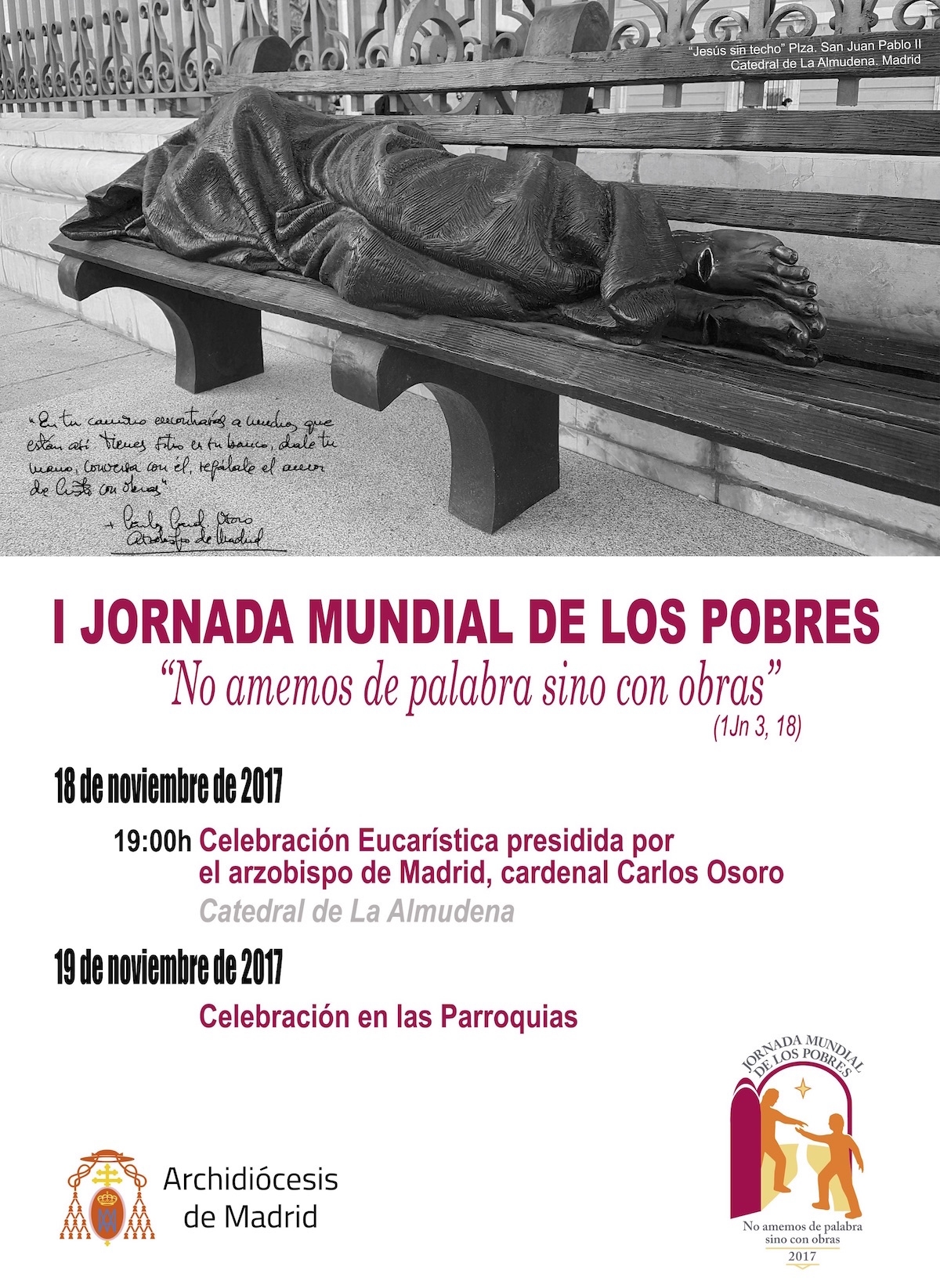 Cáritas Vicaría IV peregrina a la catedral con motivo de la I Jornada Mundial de los Pobres