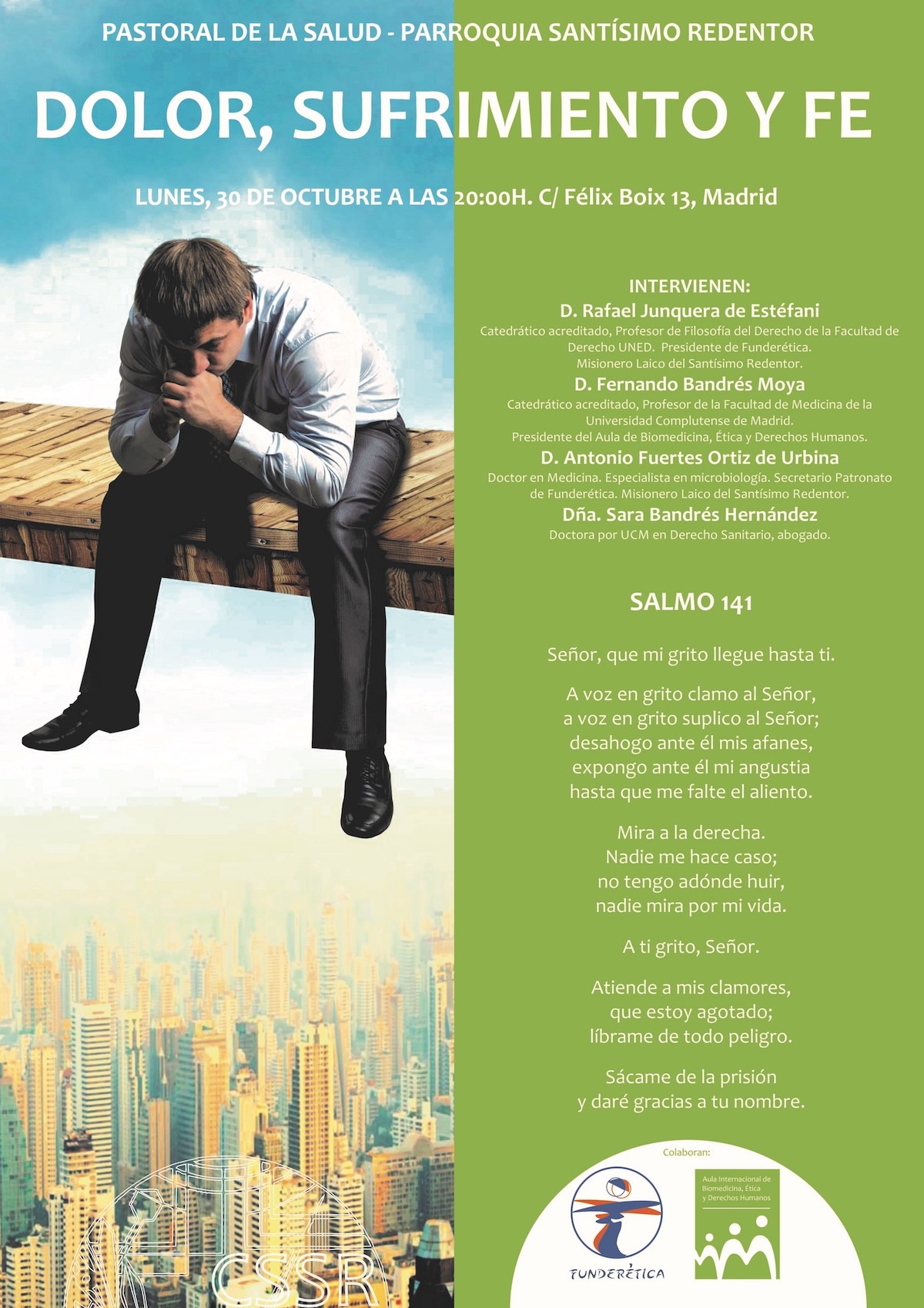 Santísimo Redentor organiza una mesa redonda sobre 'Dolor, sufrimiento y fe'