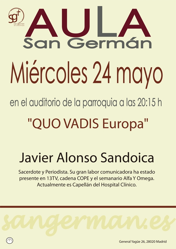 Javier Alonso Sandoica interviene en el Aula San Germán