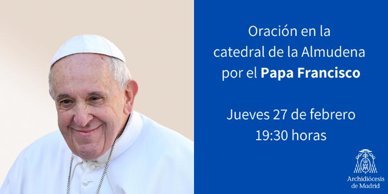 Oración por el Papa Francisco en la catedral de la Almudena presidida por el cardenal José Cobo