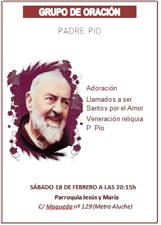 La parroquia Jesús y María acoge el grupo de oración del Padre Pío