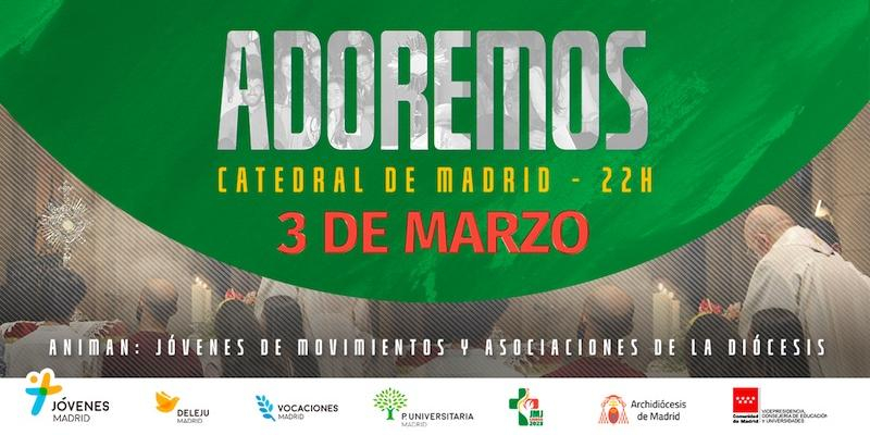 Jóvenes de movimientos y asociaciones de la diócesis animan la vigilia de oración Adoremos del mes de marzo