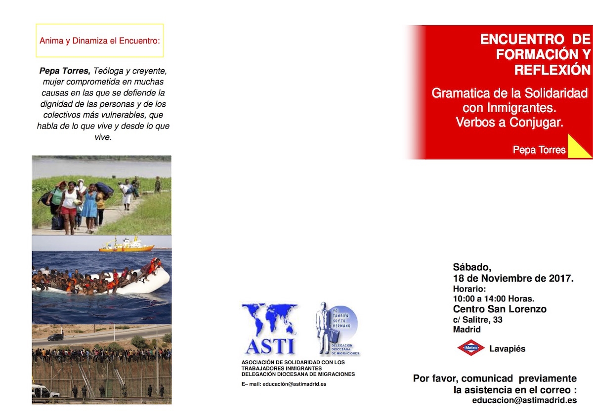 La Delegación de Migraciones programa el encuentro 'Gramática de la solidaridad con inmigrantes. Verbos a conjugar'