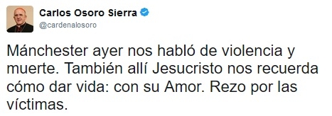 La diócesis de Madrid muestra su dolor por el atentado de Mánchester