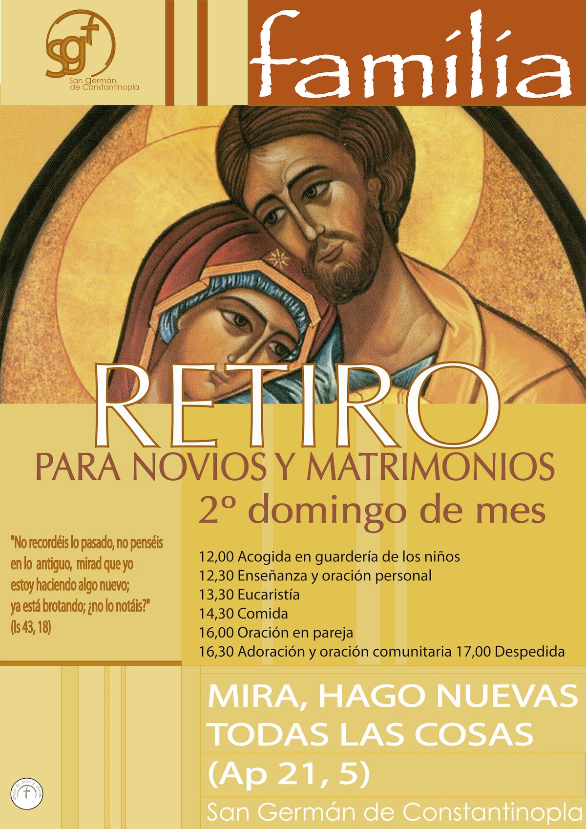 San Germán organiza un retiro mensual para novios y matrimonios