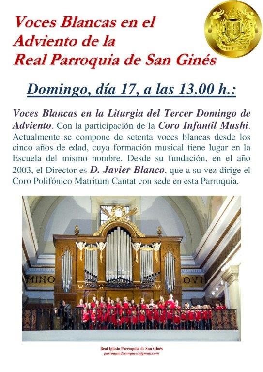Voces Blancas en el Adviento de la parroquia de San Ginés