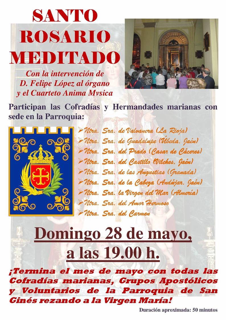 La parroquia de San Ginés clausura el mes mariano con el rezo del Rosario