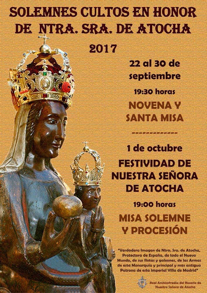 La basílica de Atocha honra a su patrona con un amplio programa de cultos