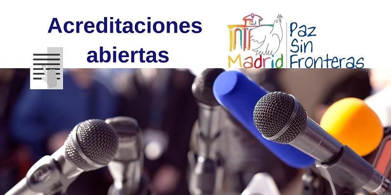 Abiertas las inscripciones de prensa para el Encuentro Internacional 'Paz sin Fronteras'