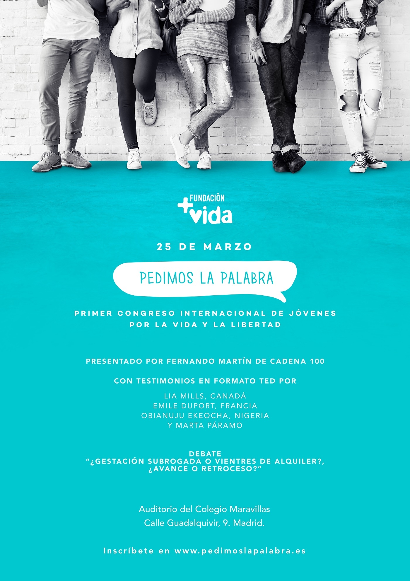 La Fundación +Vida organiza 'Pedimos la palabra', el I Congreso Internacional de jóvenes por la vida y la libertad
