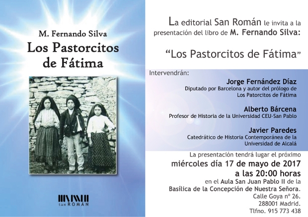 Esta tarde se presenta el libro 'Los Pastorcitos de Fátima' en la basílica de la Concepción