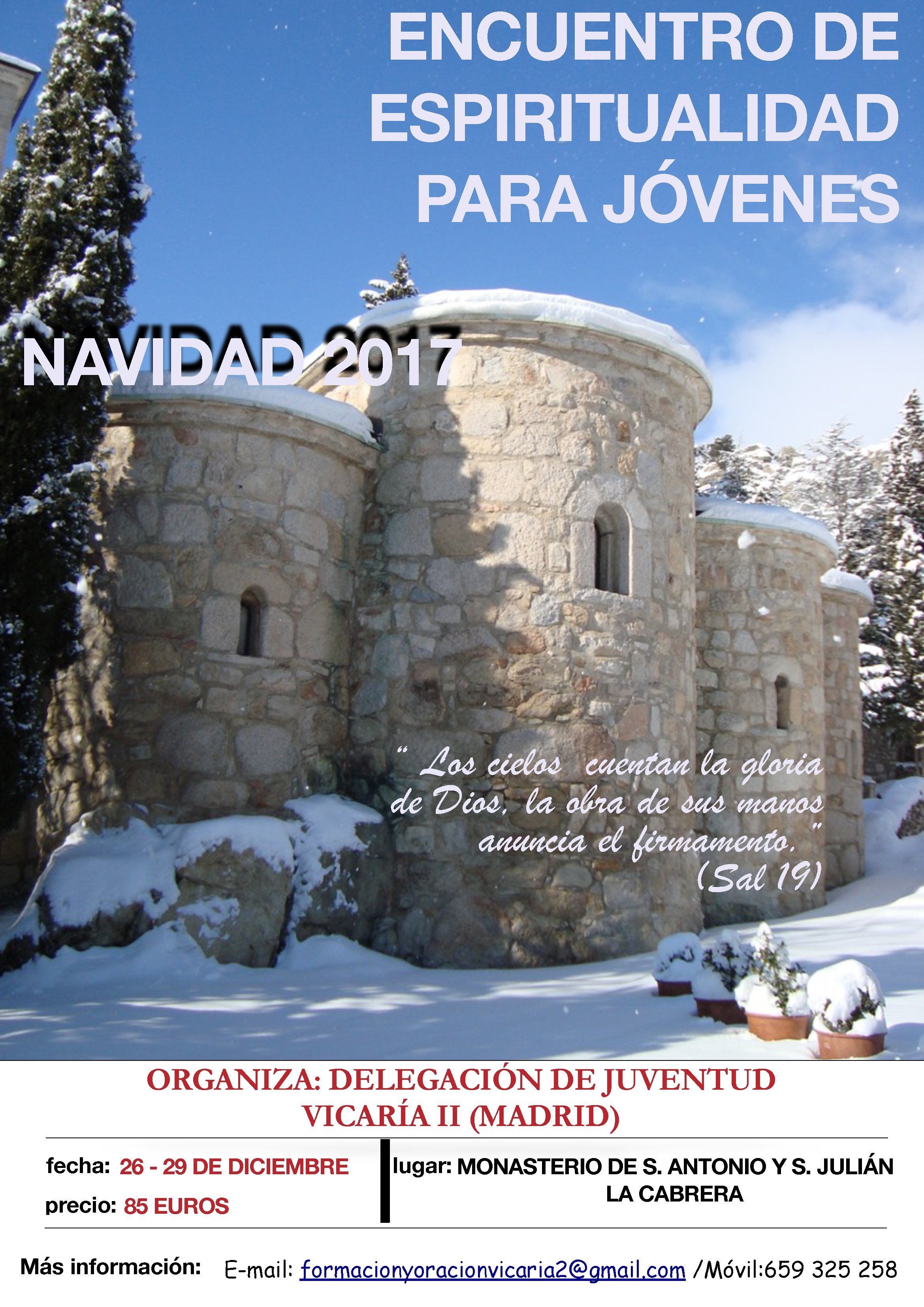 La Deleju y la Vicaría II organizan un encuentro de espiritualidad para jóvenes en Navidad