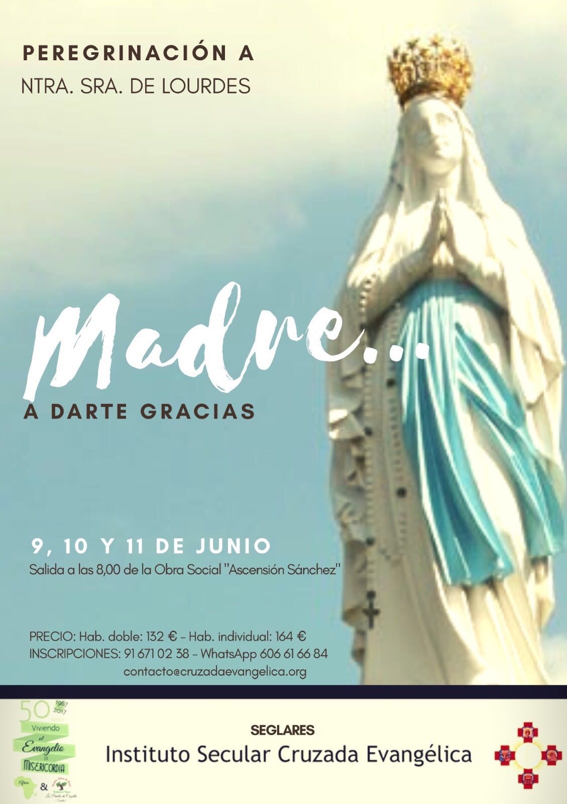 El Instituto Secular Cruzada Evangélica peregrina a Lourdes