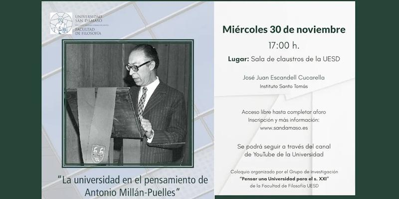 José Juan Escandell Cucarella reflexiona en la UESD sobre la universidad en el pensamiento de Antonio Millán-Puelles