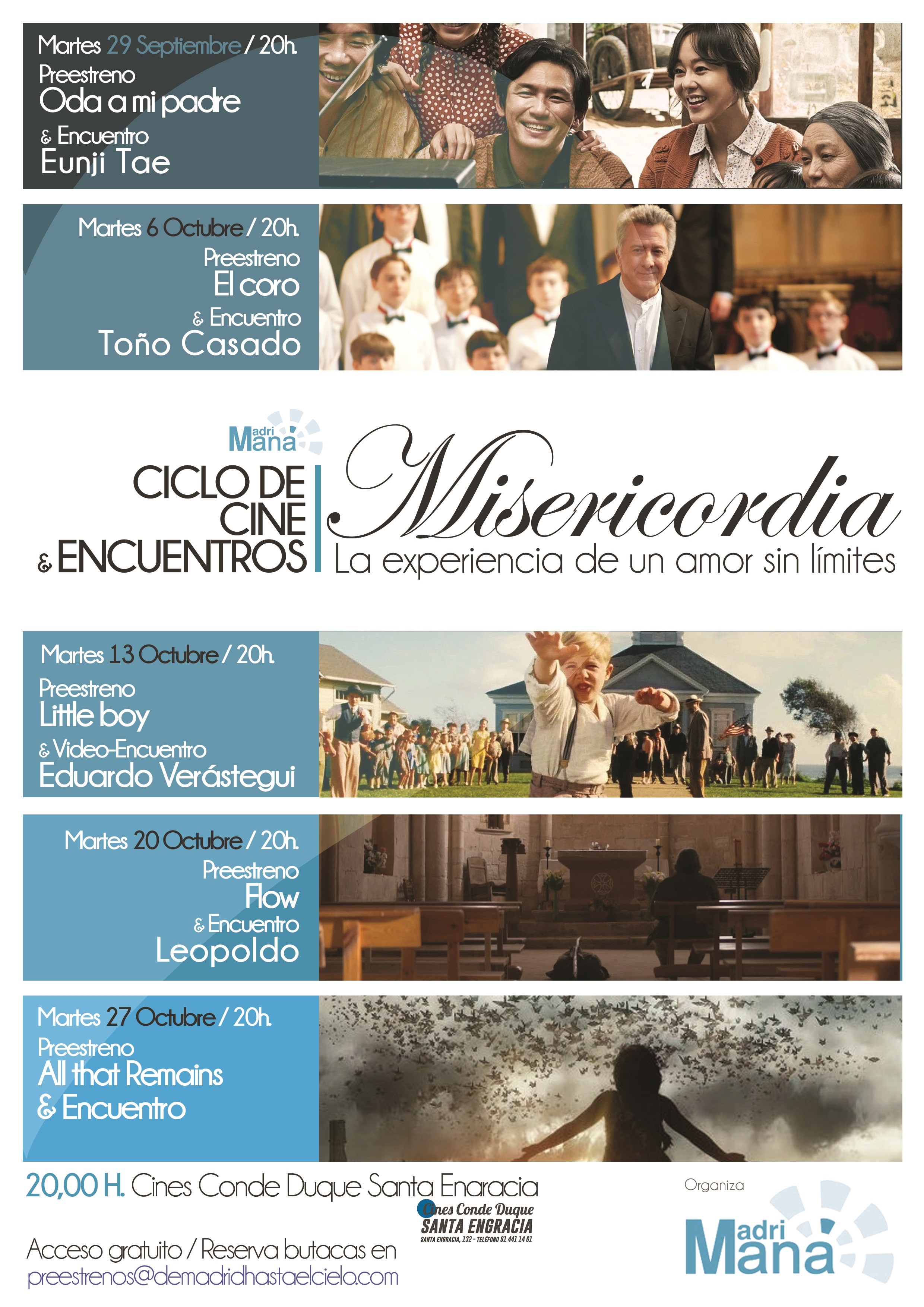 Nueva sesión del 'Ciclo de Cine y Encuentros Misericordia. La experiencia de un amor sin límites' de MADRIMANÁ